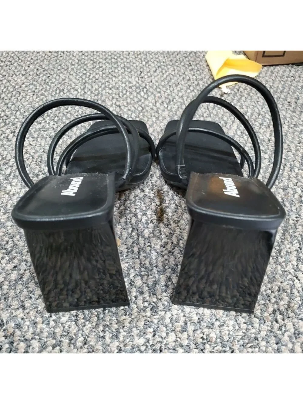Abound Black Strappy Block Heel Mules Size 9